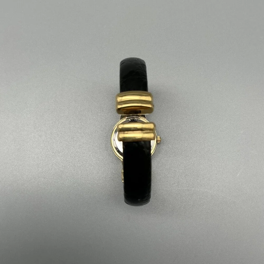 Vintage Black Hills Gold Womens Watch 23mm 12K Gold Leaves Cuff New Battery